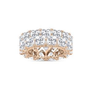 April 11 ⅕ ctw Heart Lab Grown Diamond Double Row V Prong Eternity Band