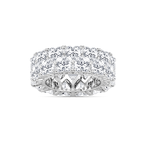 April 11 ⅕ ctw Heart Lab Grown Diamond Double Row V Prong Eternity Band