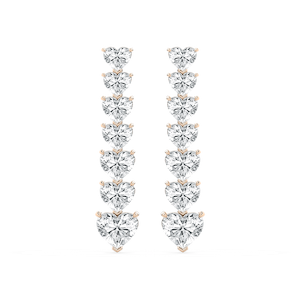 18 ctw Heart Lab Grown Diamond Graduated Dangle Earrings
