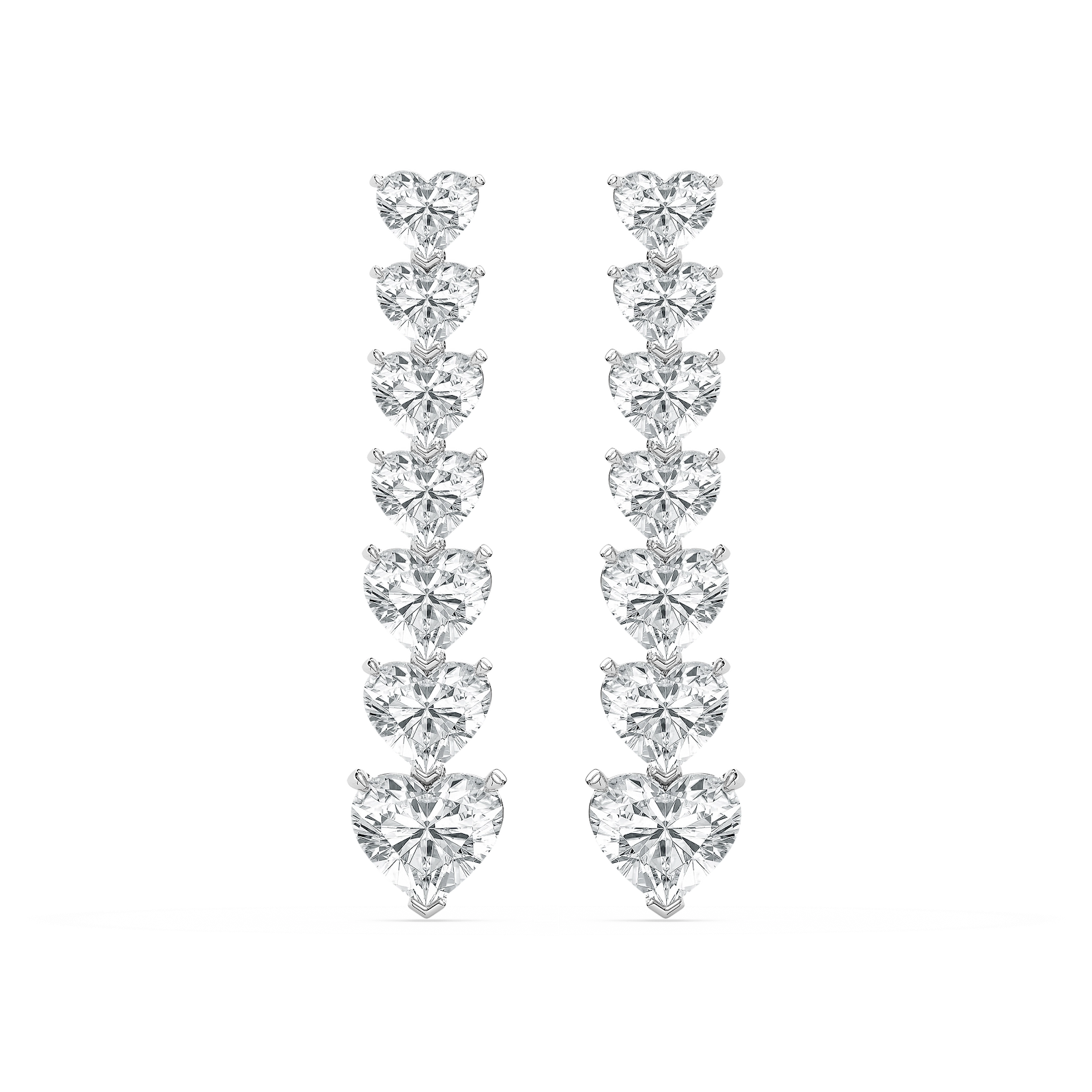 Heart Drama Drop Earrings in 14K Rose Gold