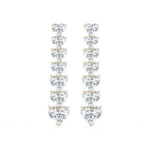 18 ctw Heart Lab Grown Diamond Graduated Dangle Earrings