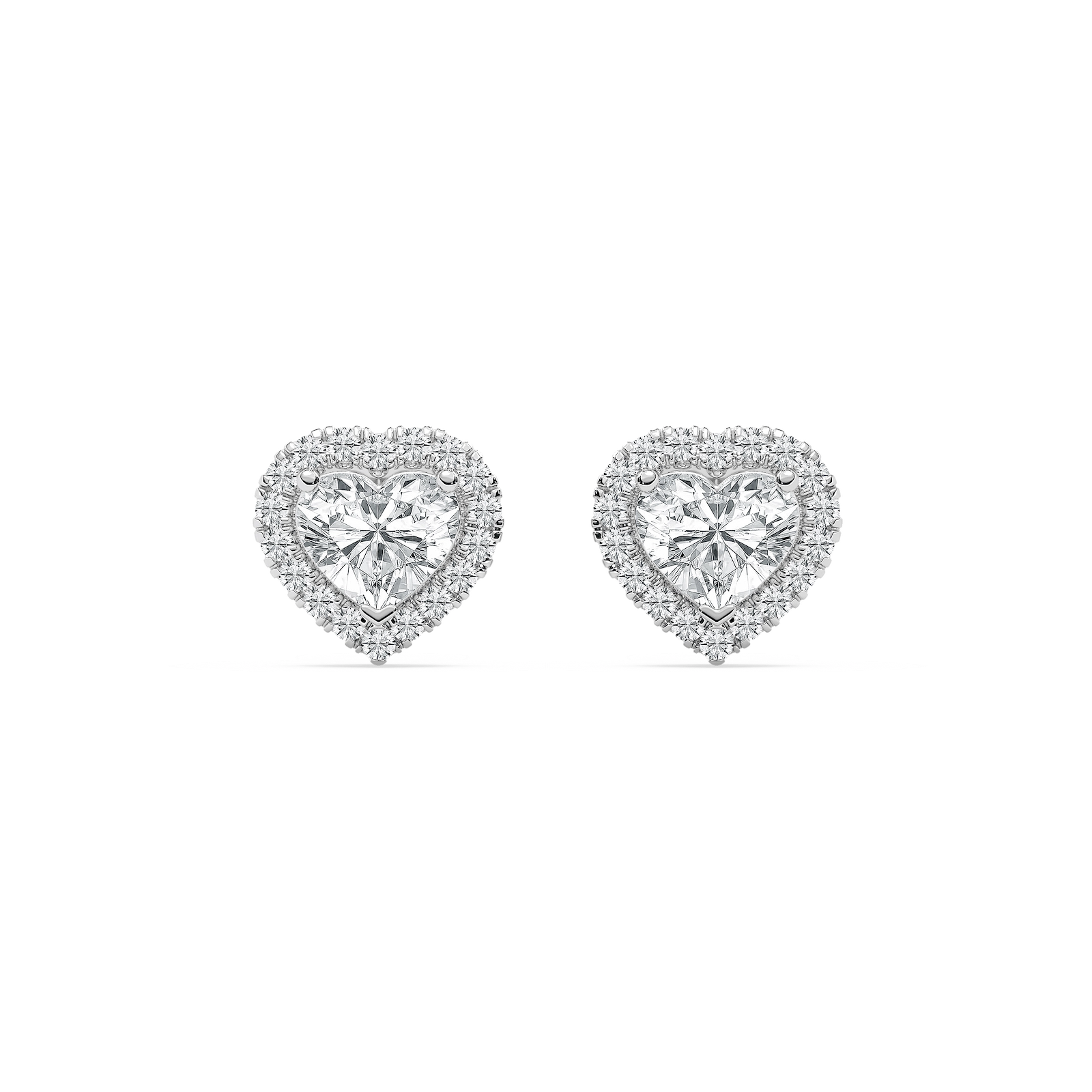 Heart Halo Studs in 14K Rose Gold