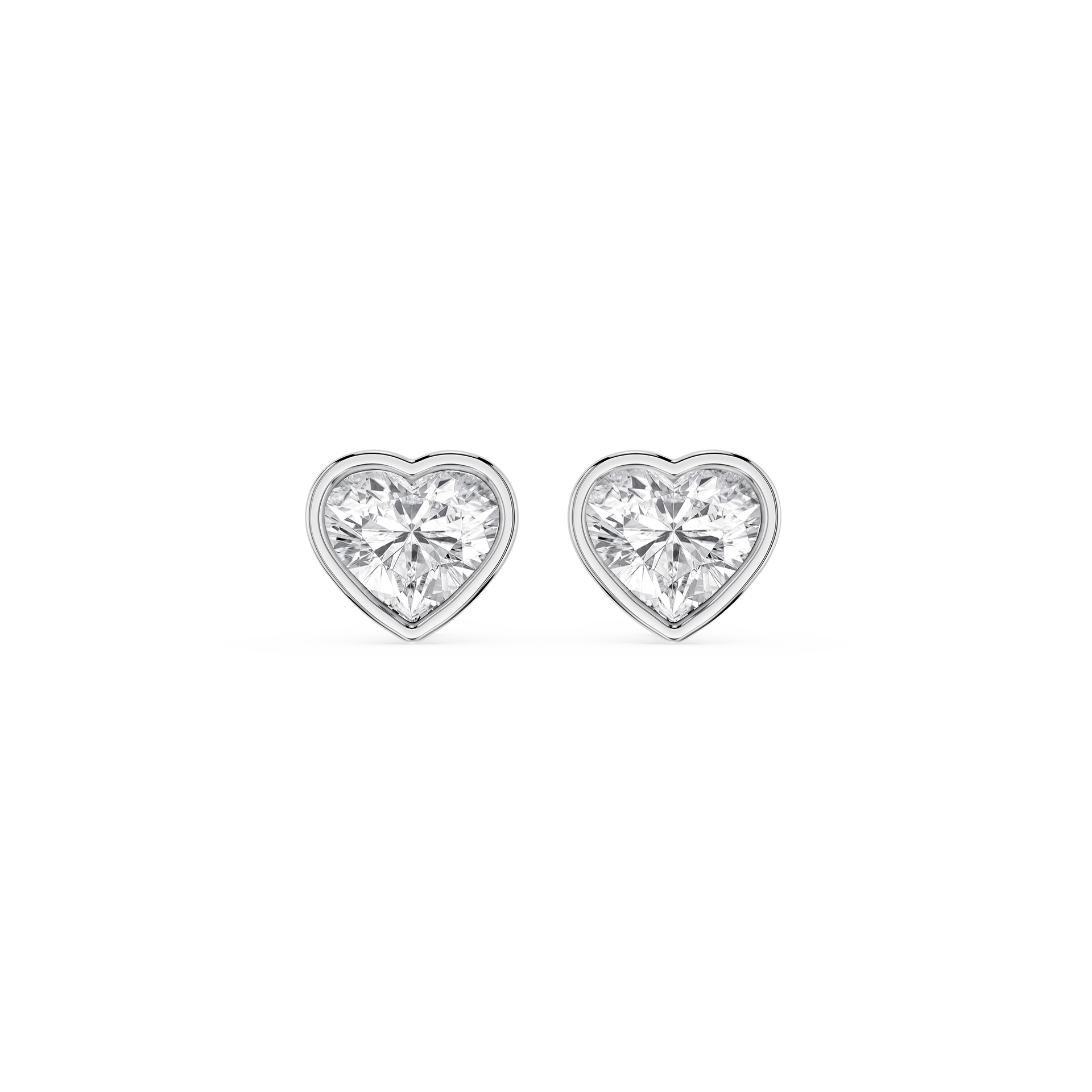 Heart Lab Grown Diamond Bezel Set Certified Stud Earrings