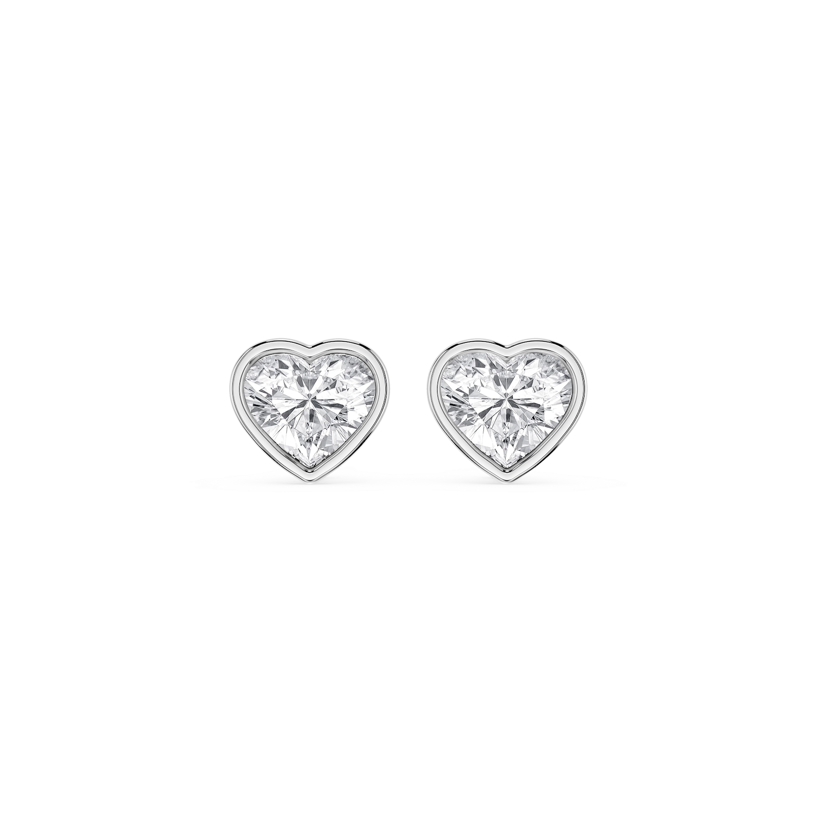 Heart Lab Grown Diamond Bezel Set Certified Stud Earrings