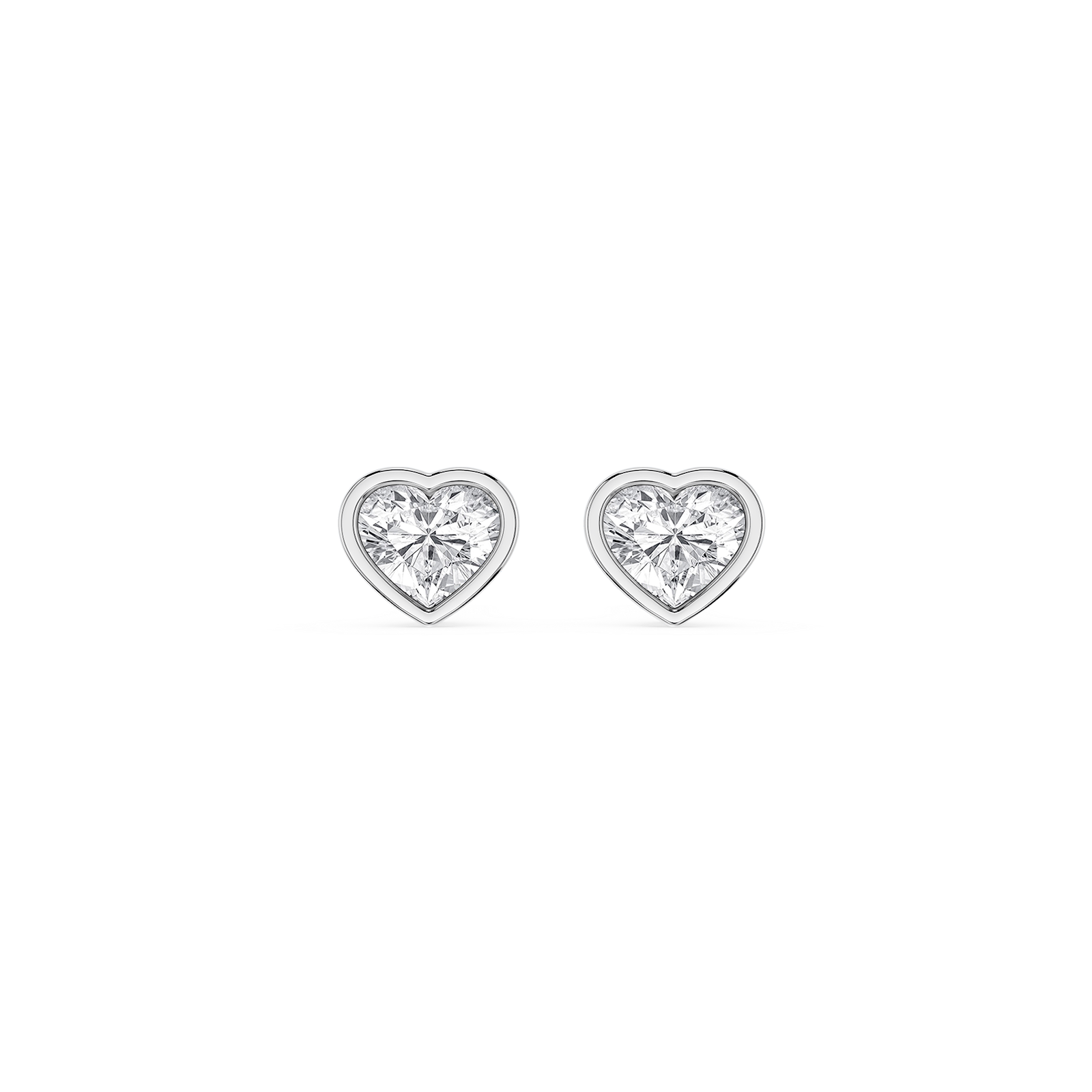 Heart Lab Grown Diamond Bezel Set Stud Earrings