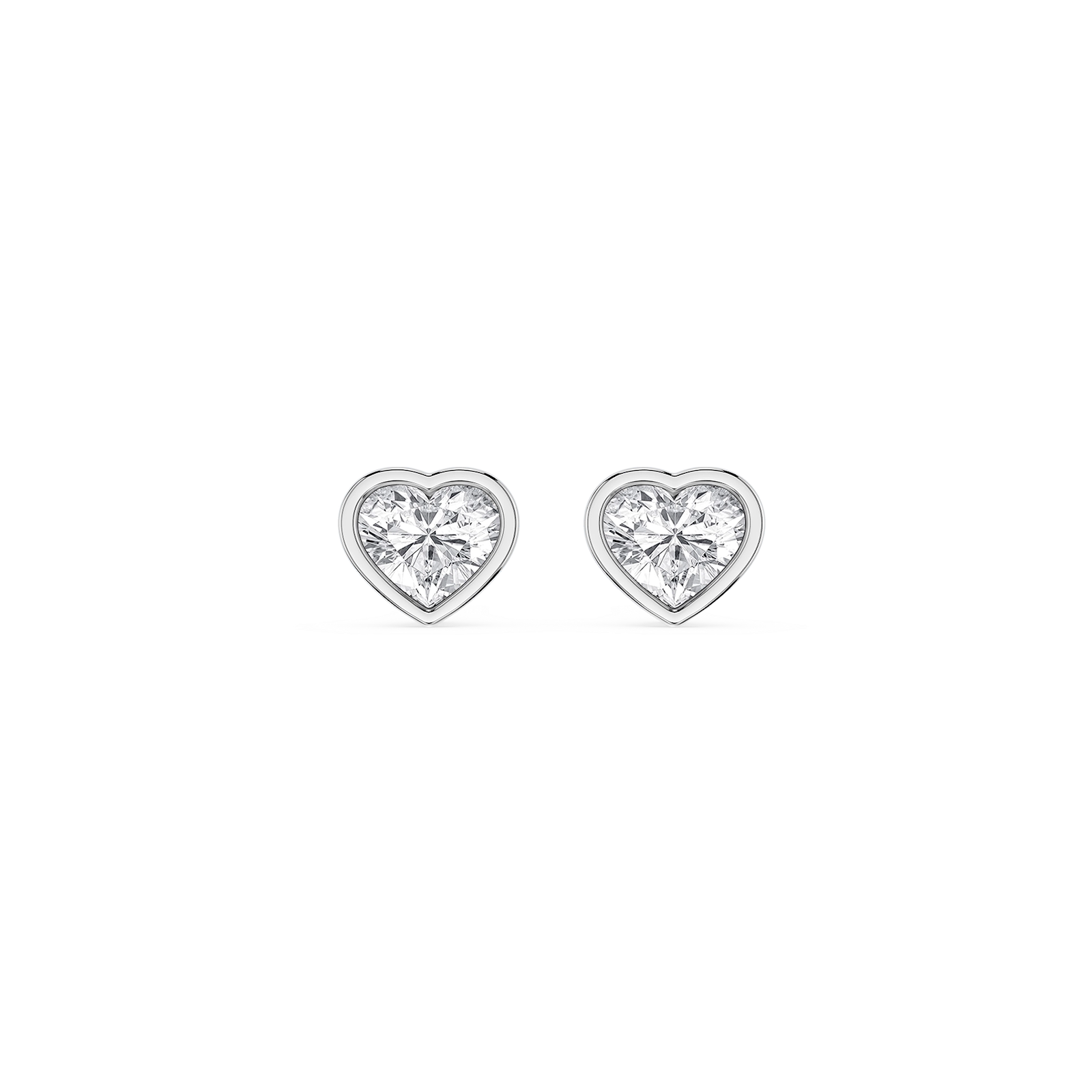 Heart Lab Grown Diamond Bezel Set Stud Earrings