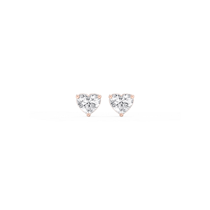 Heart Lab Grown Diamond Classic Three Prong Martini Stud Earrings