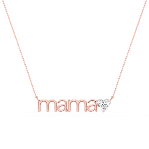 Heart Lab Grown Diamond Mama Solitaire Pendant - 16 to 18 Inches