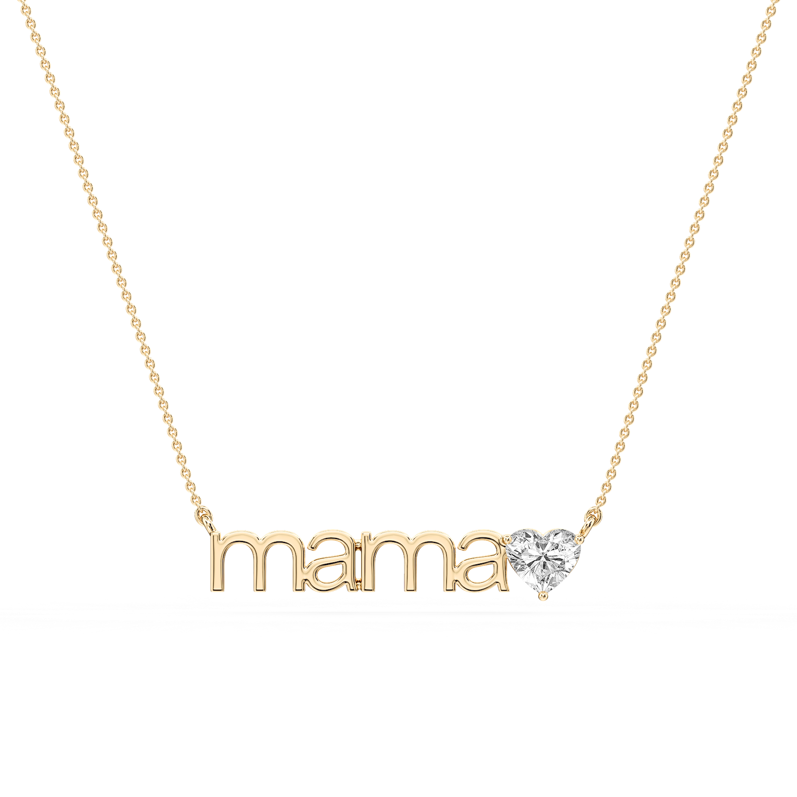 Heart Lab Grown Diamond Mama Solitaire Pendant - 16 to 18 Inches
