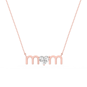 Heart Lab Grown Diamond Mom Solitaire Pendant - 16 to 18 Inches