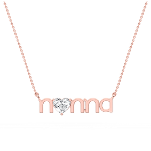 Heart Lab Grown Diamond Nonna Solitaire Pendant - 16 to 18 Inches