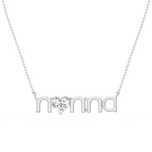 Heart Lab Grown Diamond Nonna Solitaire Pendant - 16 to 18 Inches