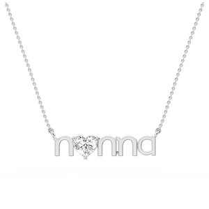 Heart Lab Grown Diamond Nonna Solitaire Pendant - 16 to 18 Inches