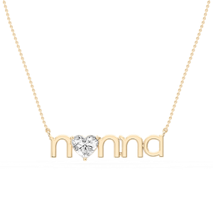 Heart Lab Grown Diamond Nonna Solitaire Pendant - 16 to 18 Inches