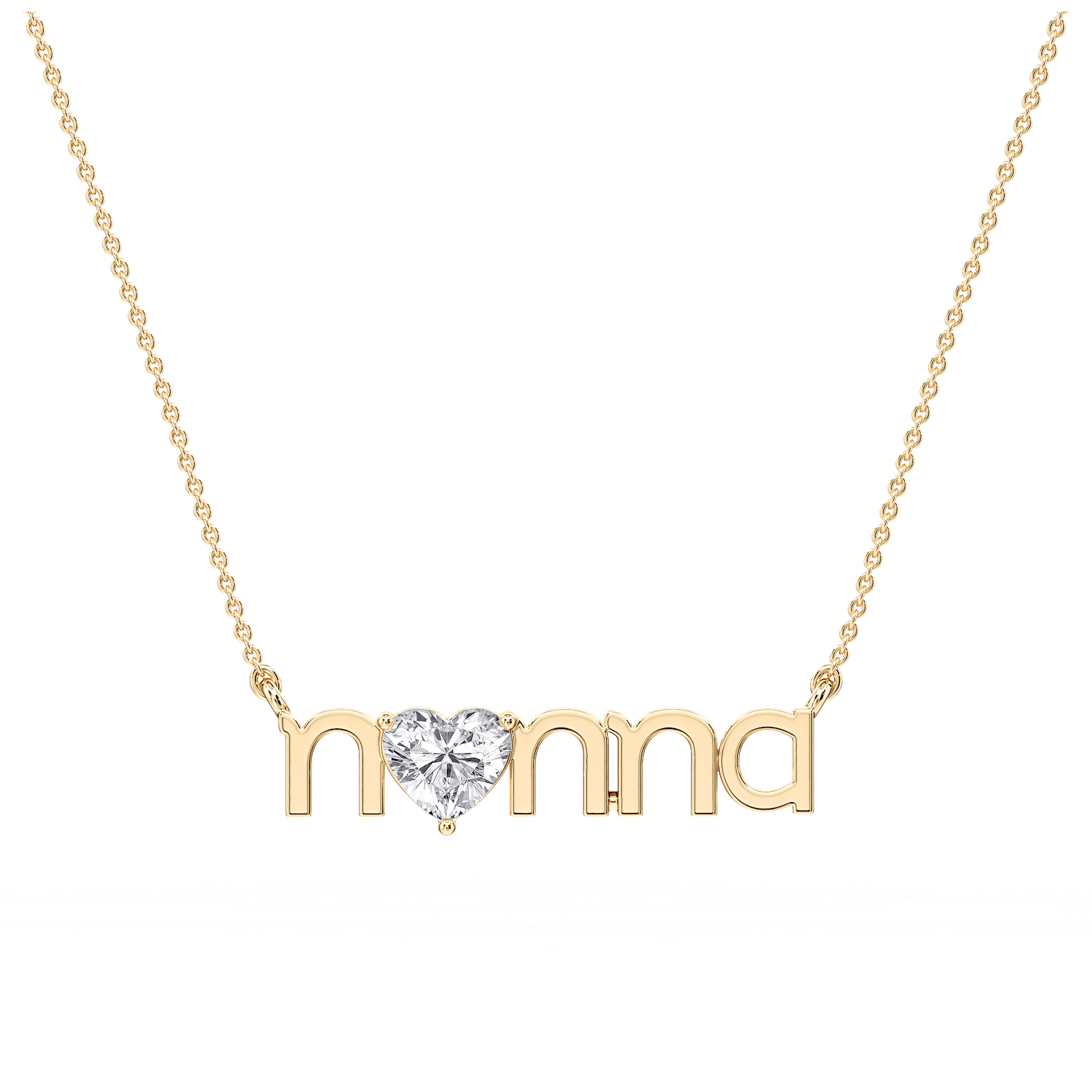Heart Lab Grown Diamond Nonna Solitaire Pendant - 16 to 18 Inches