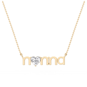 Heart Lab Grown Diamond Nonna Solitaire Pendant - 16 to 18 Inches