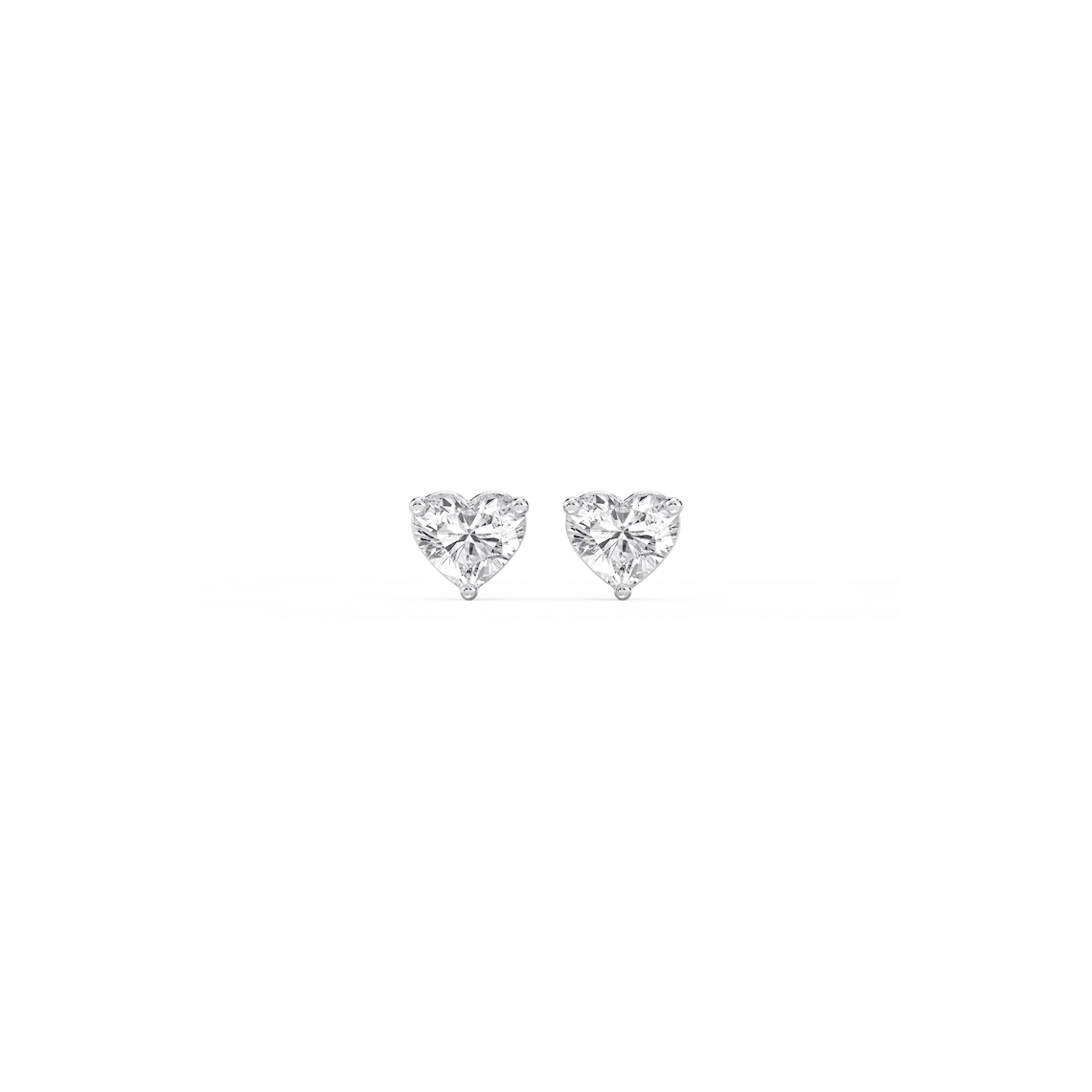 Heart Lab Grown Diamond Classic Three Prong Martini Stud Earrings
