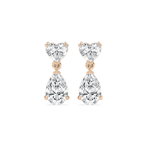 3 ctw Heart and Pear Lab Grown Diamond Drop Earrings