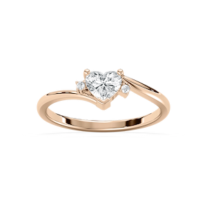 1/2 ctw Heart and Round Lab Grown Diamond Bypass Promise Ring