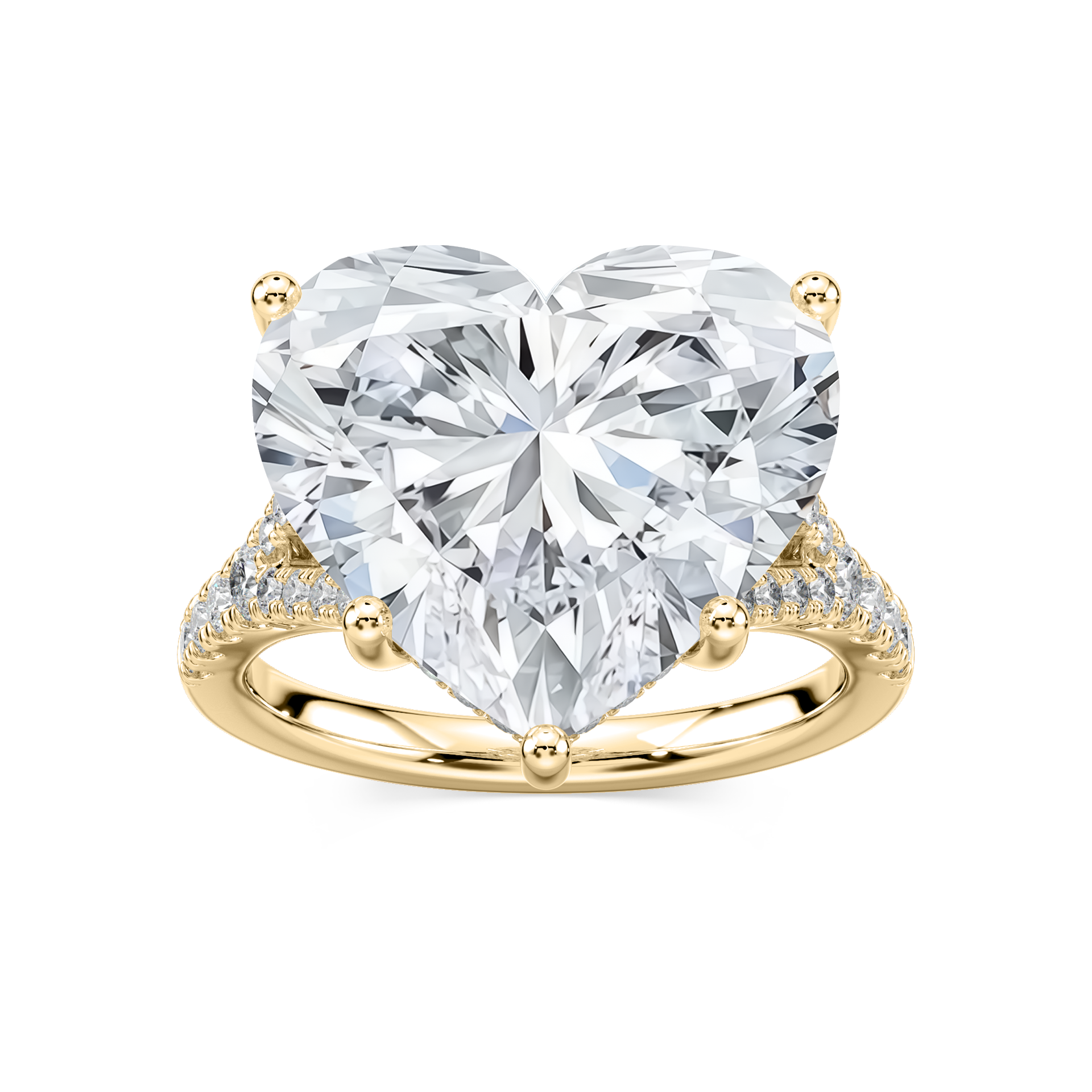 Heather 14 ctw Heart Lab Grown Diamond Split Shank Hidden Halo Engagement Ring - Signature Collection