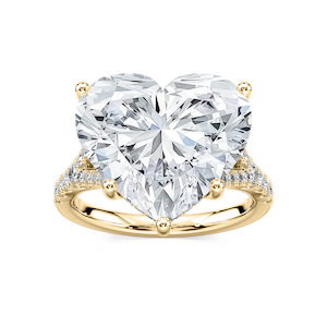 Heather 14 ctw Heart Lab Grown Diamond Split Shank Hidden Halo Engagement Ring - Signature Collection