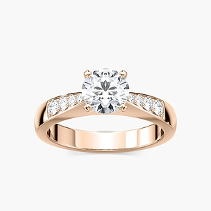 Helen Lab Grown Diamond Pinched Channel Side Stone Engagement Ring