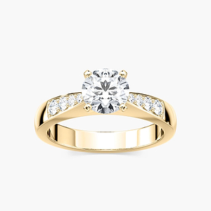 Helen Lab Grown Diamond Pinched Channel Side Stone Engagement Ring