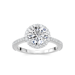 Zoey Lab Grown Diamond Cathedral Halo Engagement Ring