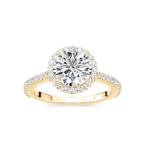 Zoey Lab Grown Diamond Cathedral Halo Engagement Ring