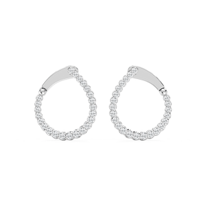 Round Lab Grown Diamond Hinged Back Huggie Hoop Earrings