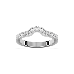 Honey 1/5 ctw Round Lab Grown Diamond Etched Profile Curved Band