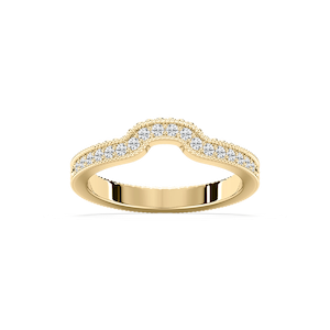 Honey 1/5 ctw Round Lab Grown Diamond Etched Profile Curved Band