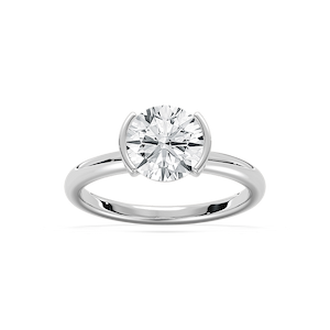 Honor 2 ³⁄₄ ctw Round Lab Grown Diamond Semi Bezel Solitaire Engagement Ring