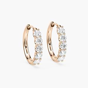 classic diamond hoop earrings with lab grown diamonds