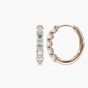 classic diamond hoop earrings with lab grown diamonds