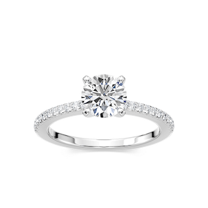 Hope Lab Grown Diamond Shared Prong Side Stone Engagement Ring