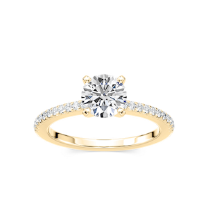 Hope Lab Grown Diamond Shared Prong Side Stone Engagement Ring