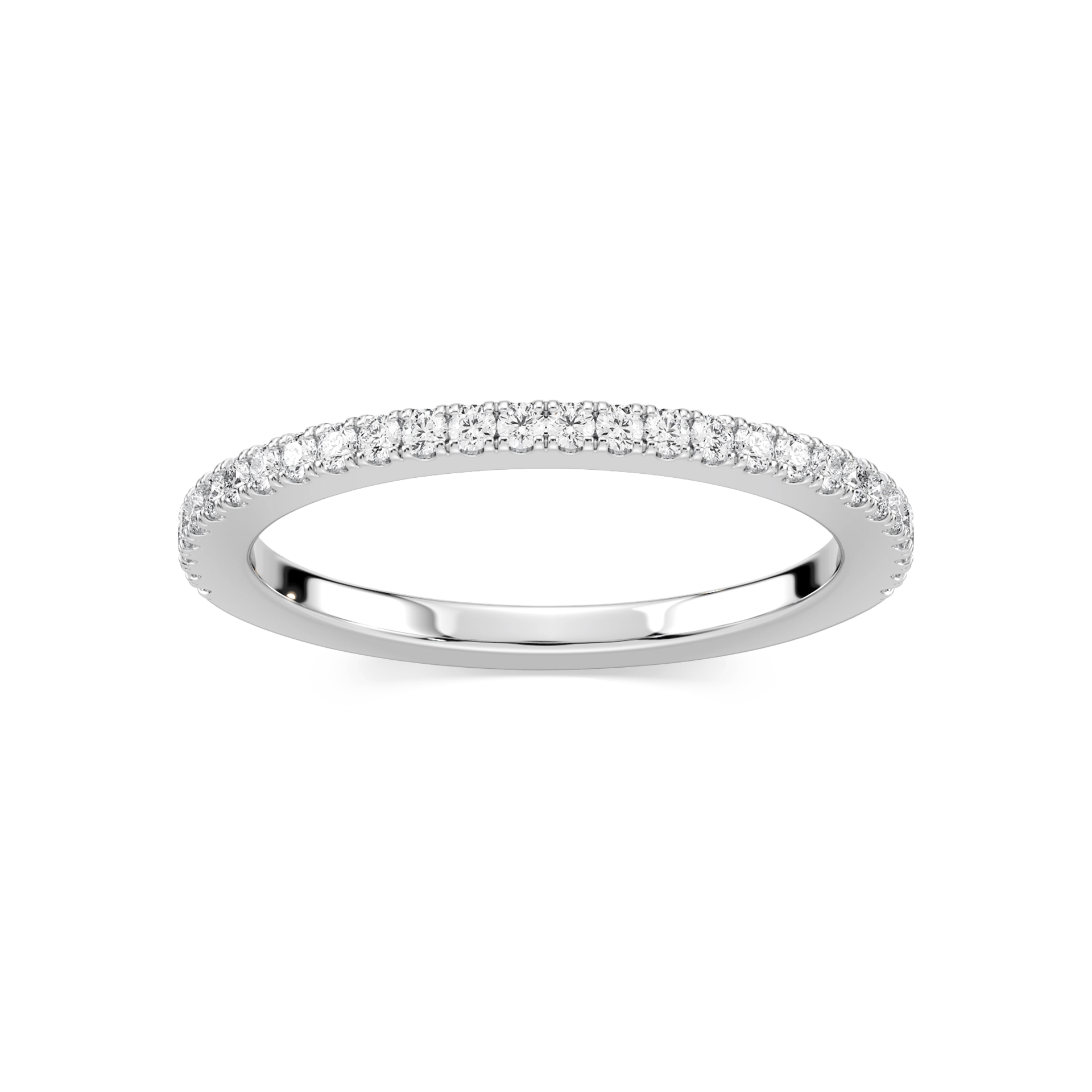 Diamond accented wedding band in recycled 14K white gold | Diamond accented wedding band in recycled 14K white gold