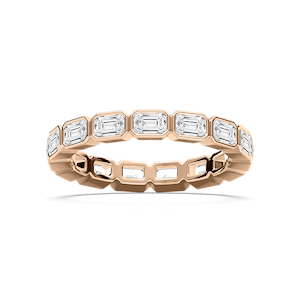 Elowyn 1 ½ ctw Emerald Lab Grown Diamond Bezel Set Eternity Band