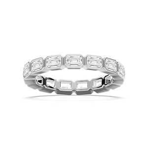 Elowyn 1 ½ ctw Emerald Lab Grown Diamond Bezel Set Eternity Band