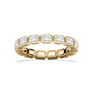 Elowyn 1 ½ ctw Emerald Lab Grown Diamond Bezel Set Eternity Band