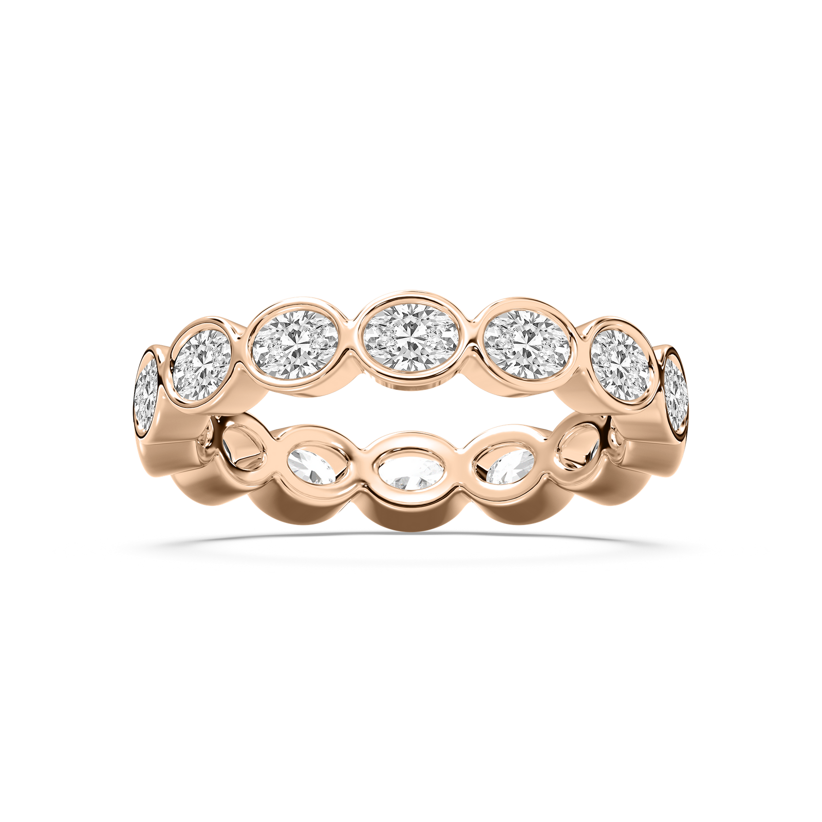 Jasmine 1 ½ ctw Oval Lab Grown Diamond East West Bezel Eternity Band