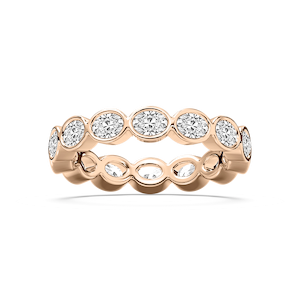 Jasmine 1 ½ ctw Oval Lab Grown Diamond East West Bezel Eternity Band