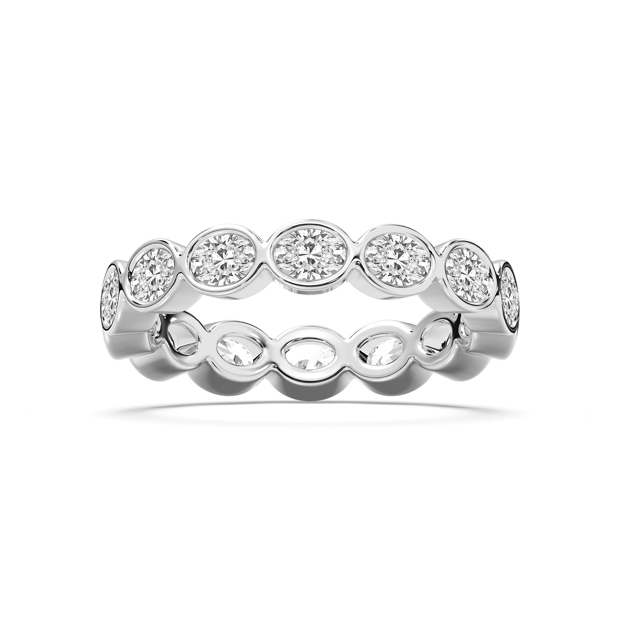 Jasmine 1 ½ ctw Oval Lab Grown Diamond East West Bezel Eternity Band