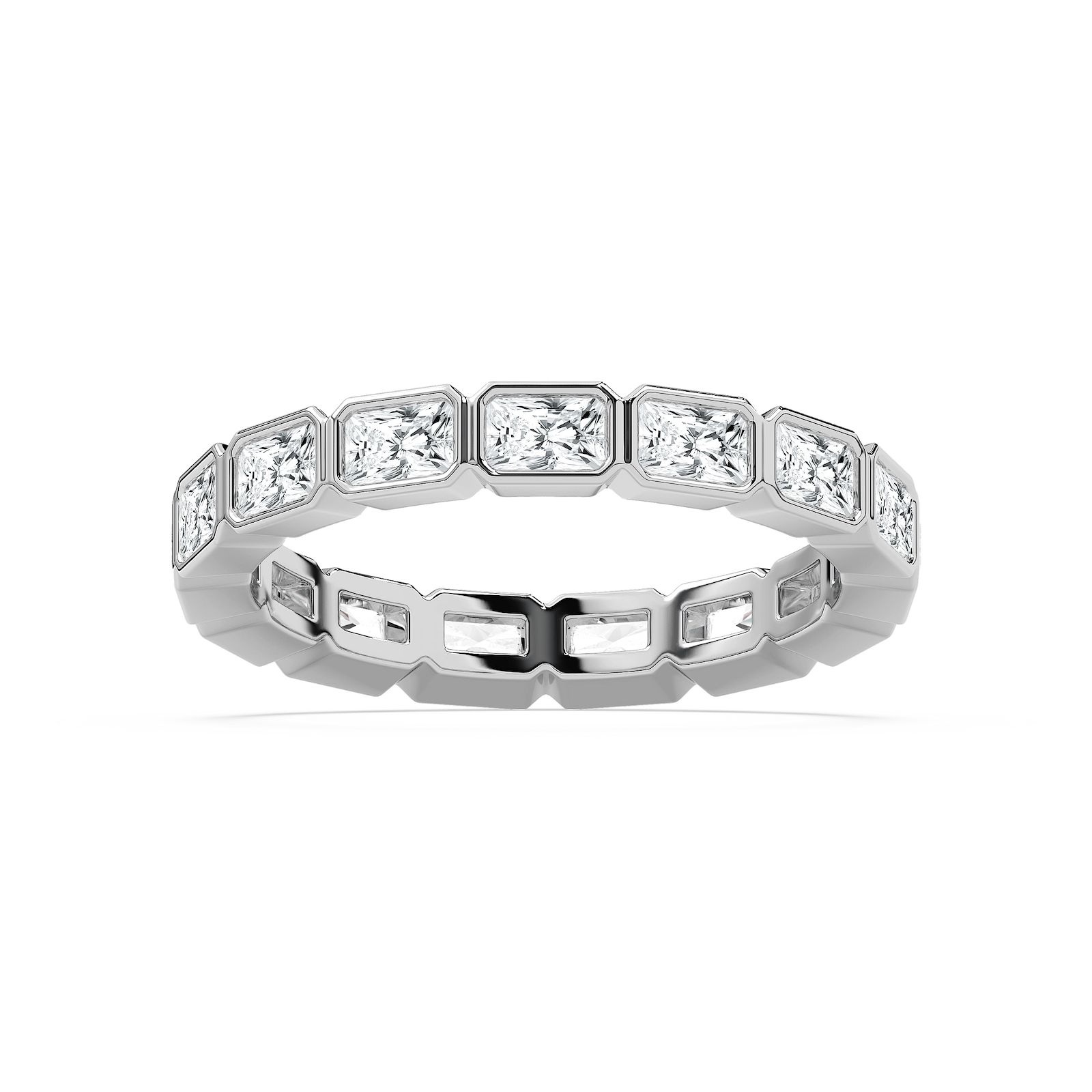 Lily 1 ⅞ ctw Radiant Lab Grown Diamond East West Bezel Eternity Band