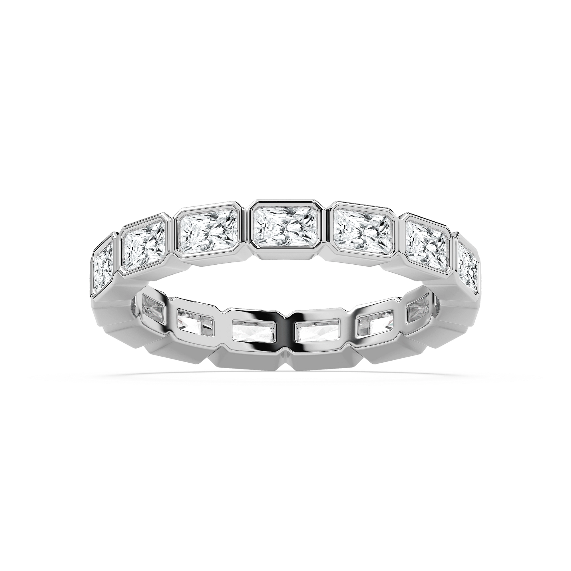 Lily 1 ⅞ ctw Radiant Lab Grown Diamond East West Bezel Eternity Band