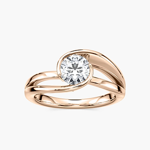 Aria Round Lab Grown Diamond Tension-Inspired Bezel Solitaire Engagement Ring