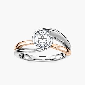 Aria Round Lab Grown Diamond Tension-Inspired Bezel Solitaire Engagement Ring