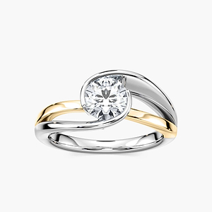 Aria Round Lab Grown Diamond Tension-Inspired Bezel Solitaire Engagement Ring