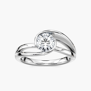 Aria Round Lab Grown Diamond Tension-Inspired Bezel Solitaire Engagement Ring